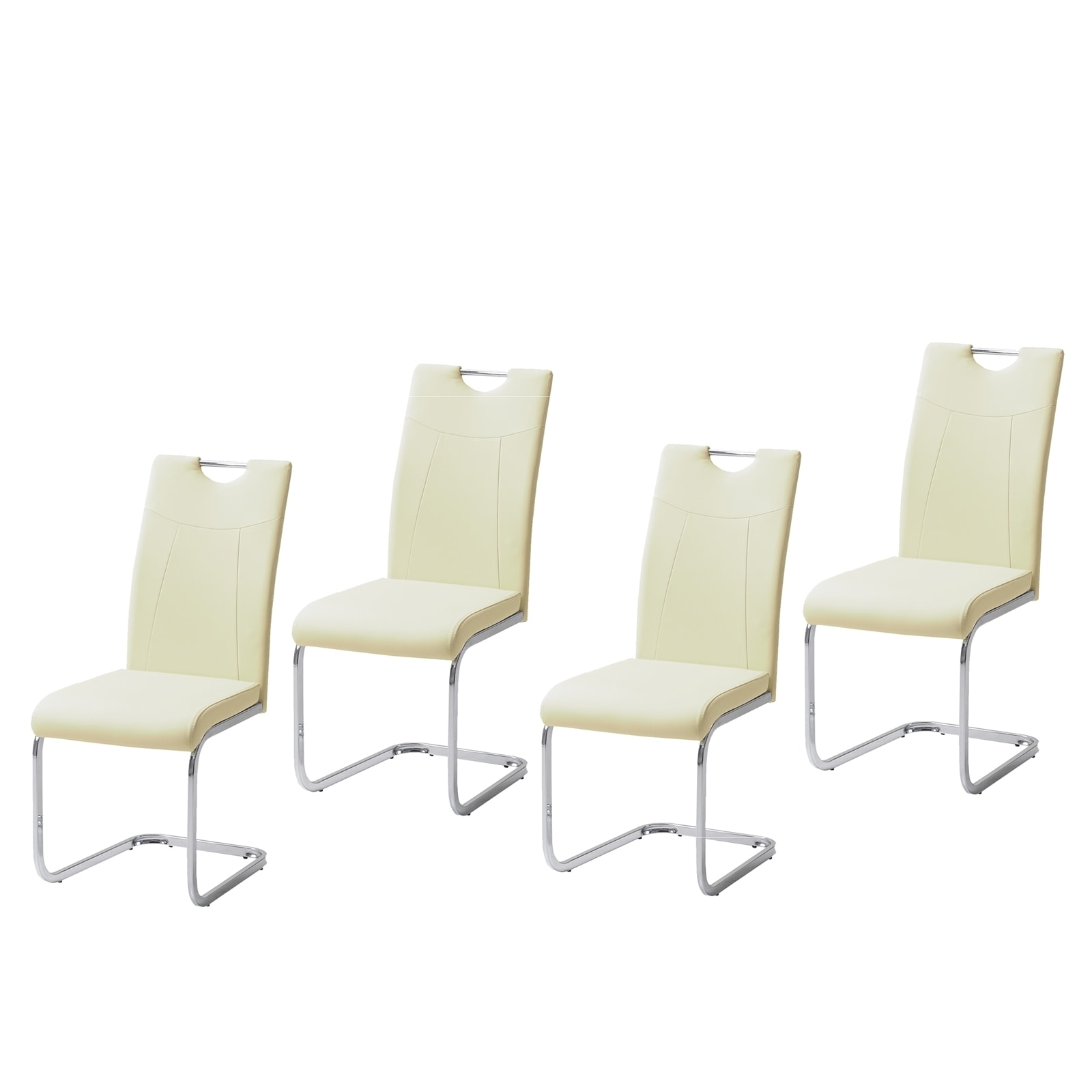 HTI-Living Esszimmerstuhl 4er Set Beige Kunstleder Kelly C 