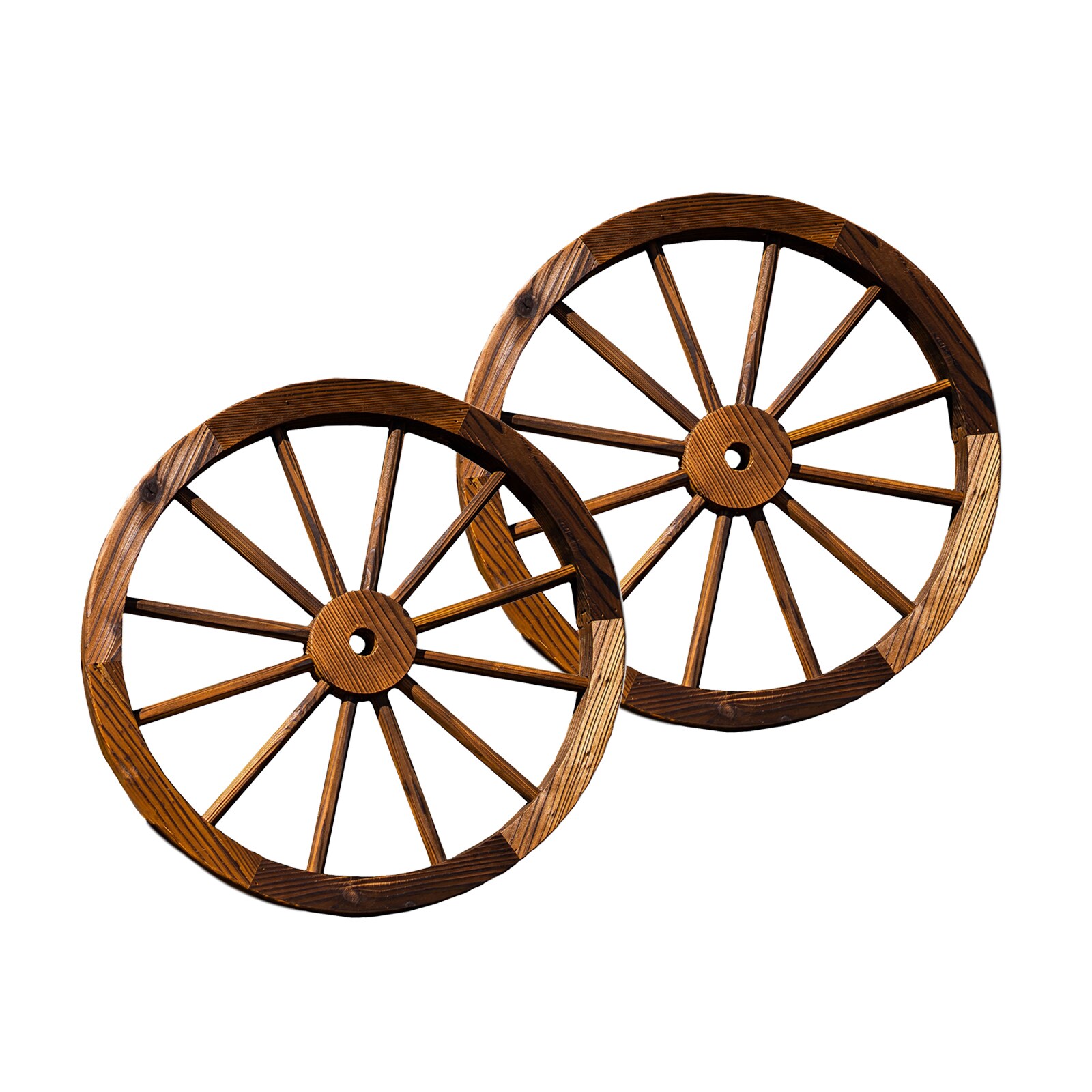 HTI-Living Holzrad 2er Set Rustikal 