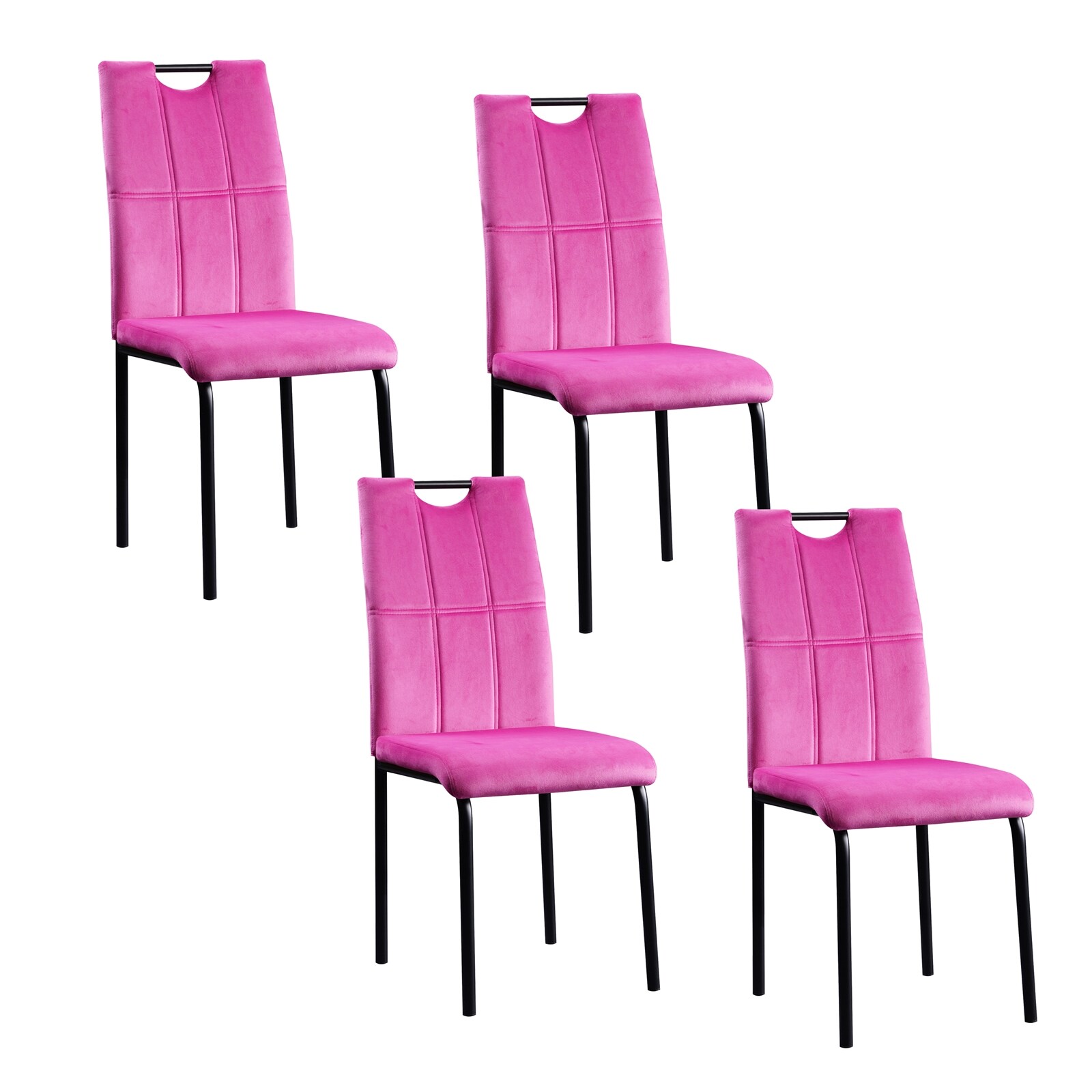 HTI-Living Esszimmerstuhl Denton Samt Pink 4er-Set 