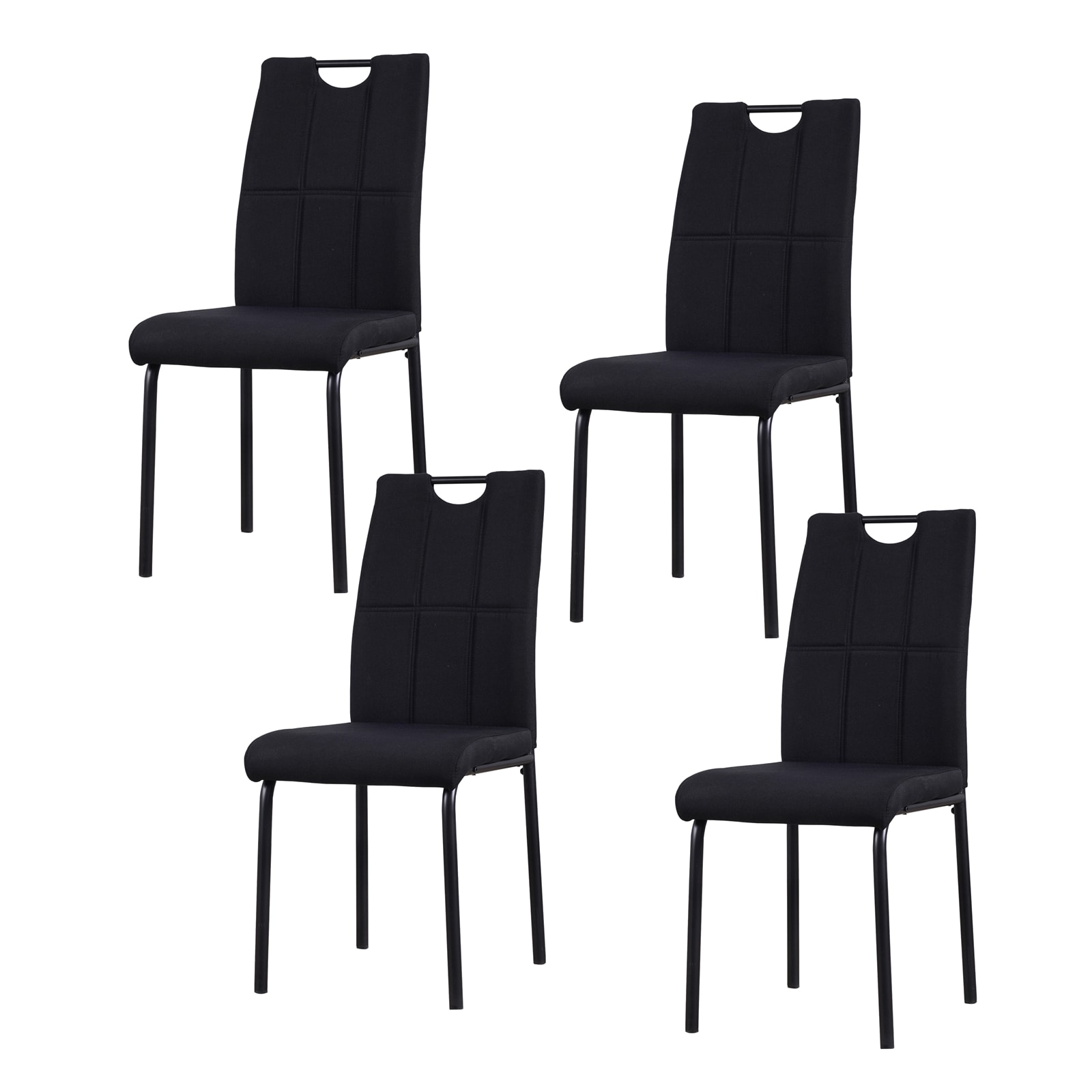 HTI-Living Esszimmerstuhl Denton Webstoff Schwarz 4er-Set 