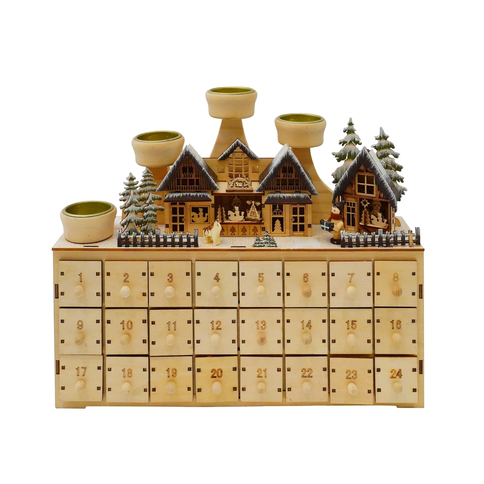 HTI-Living Adventsleuchter mit Adventskalender zum Bef&uuml;llen 