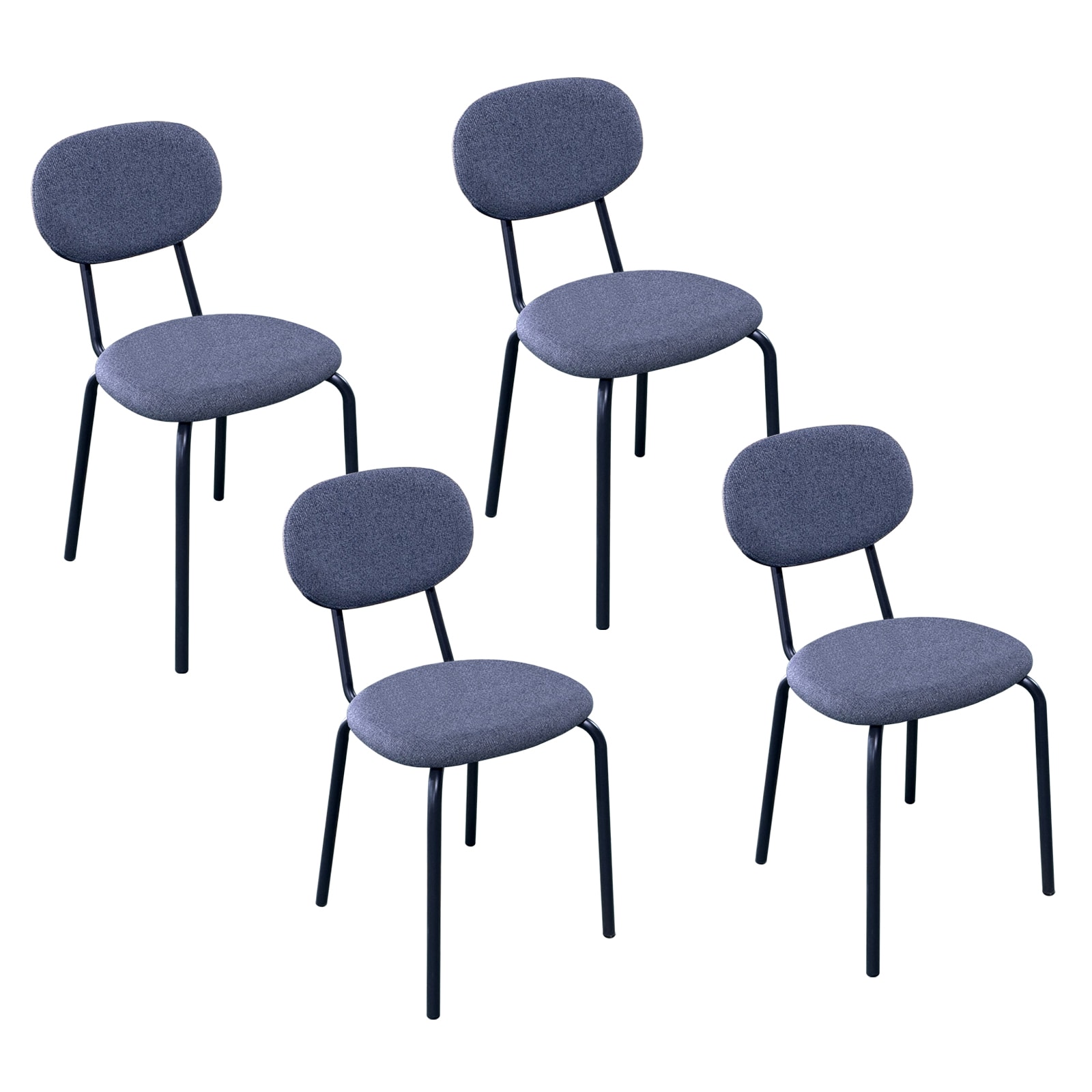 HTI-Living Stuhl Anella Dunkelgrau 4er-Set 