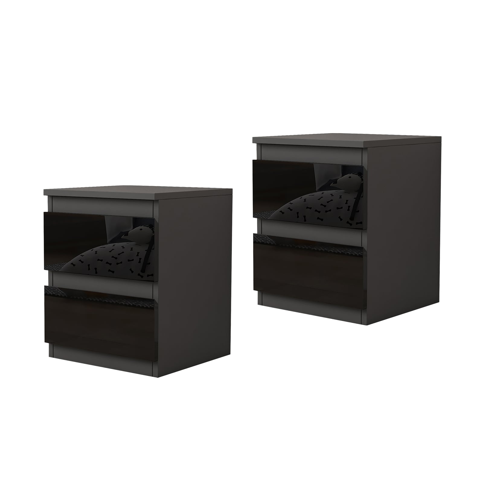 HTI-Living Nachtschrank Kenji Hochglanz 2er-Set 