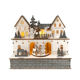 HTI-Living Beleuchtete Weihnachtsszene mit beweglichen Figuren 