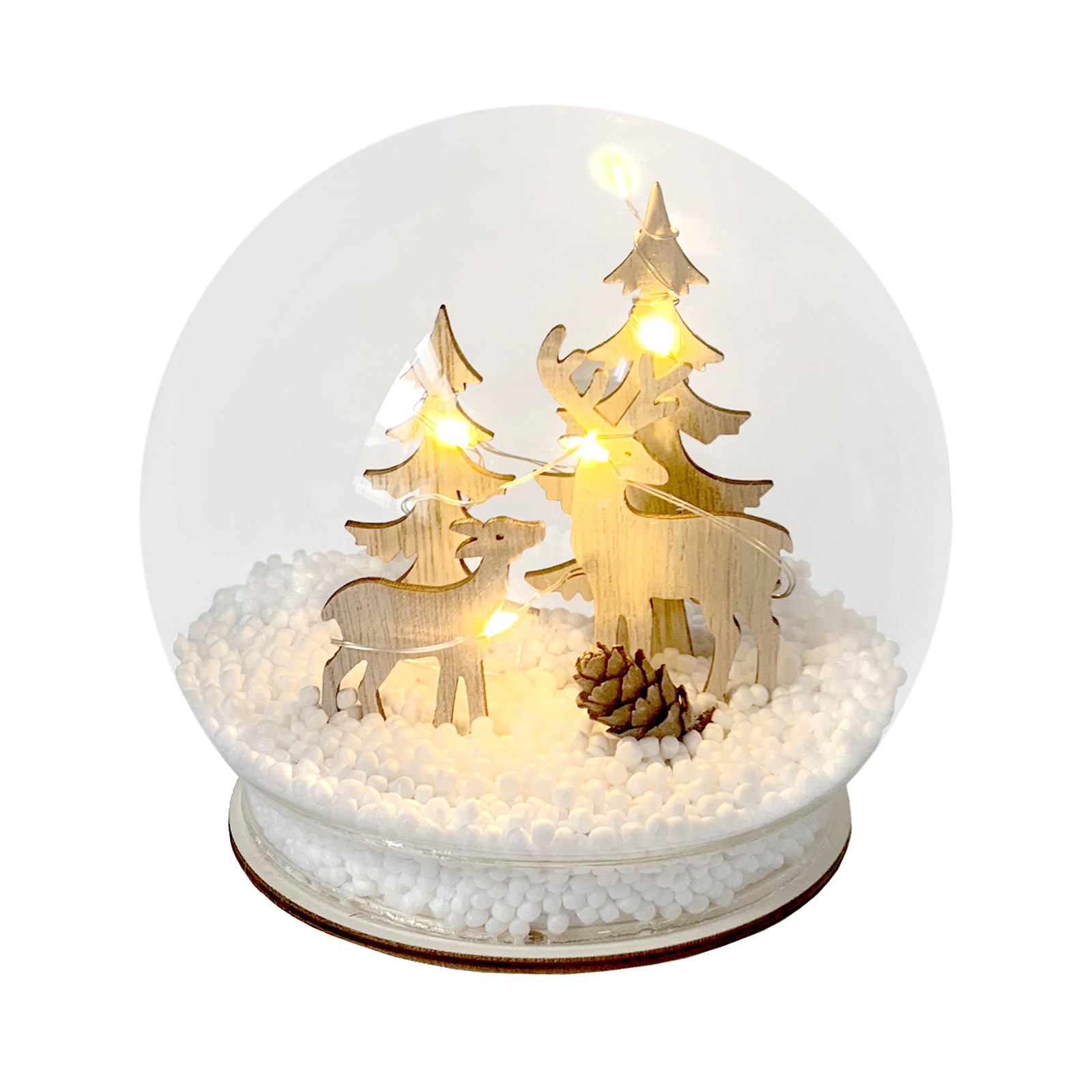 HTI-Living Beleuchtete Schneekugel mit Rehen 