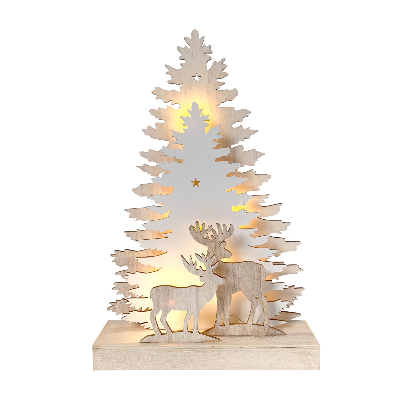 HTI-Living Beleuchtete Weihnachtsszene Rehe im Winterwald 