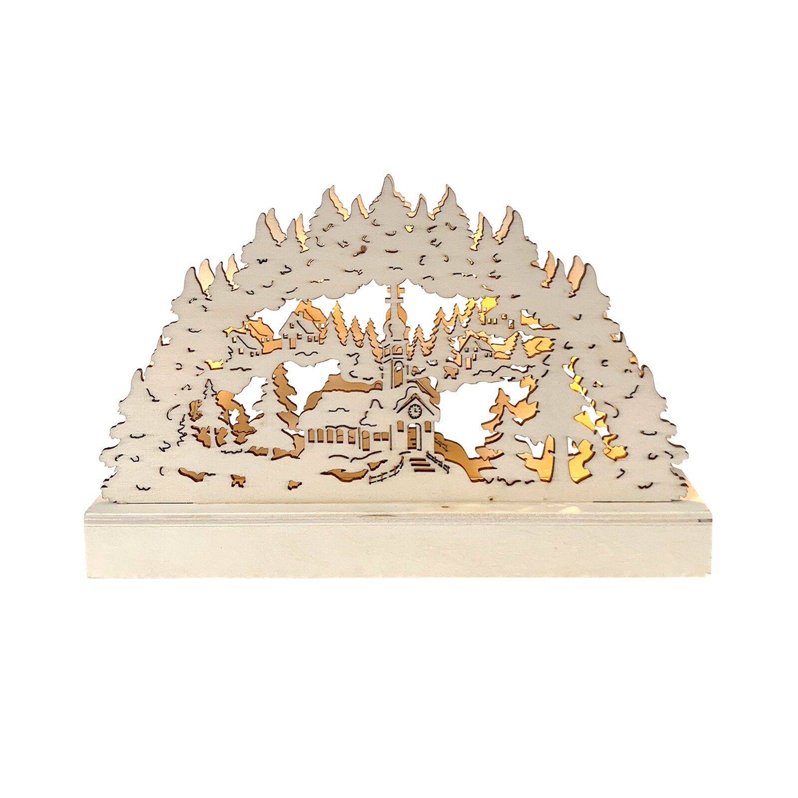 HTI-Living Leuchtbogen Verschneite Kirche 