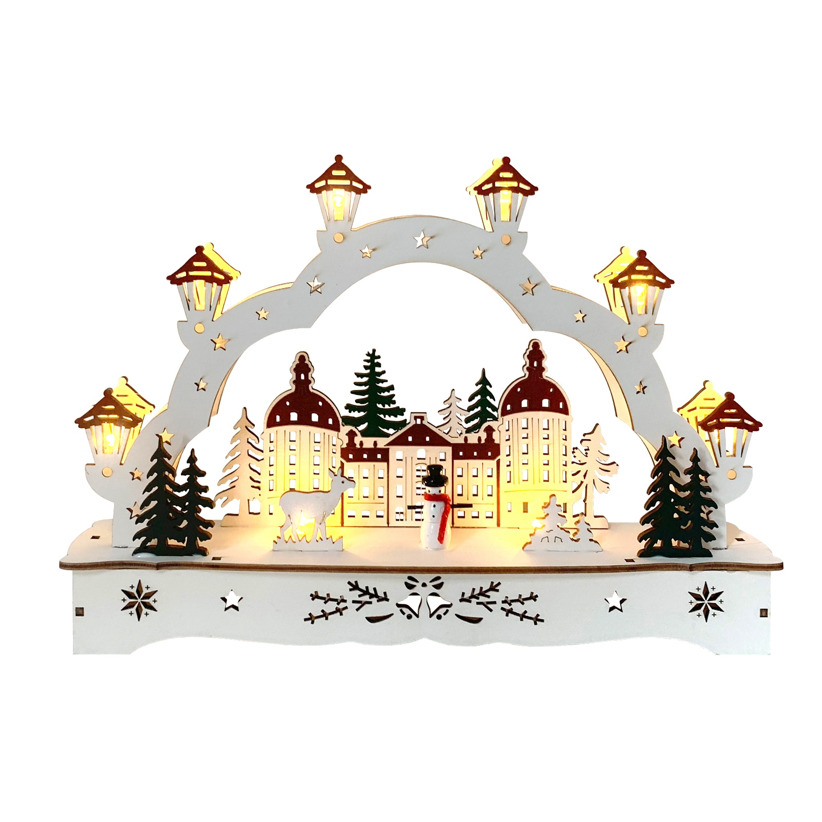 HTI-Living Lichterbogen in modernem Wei&szlig; Winterschloss 