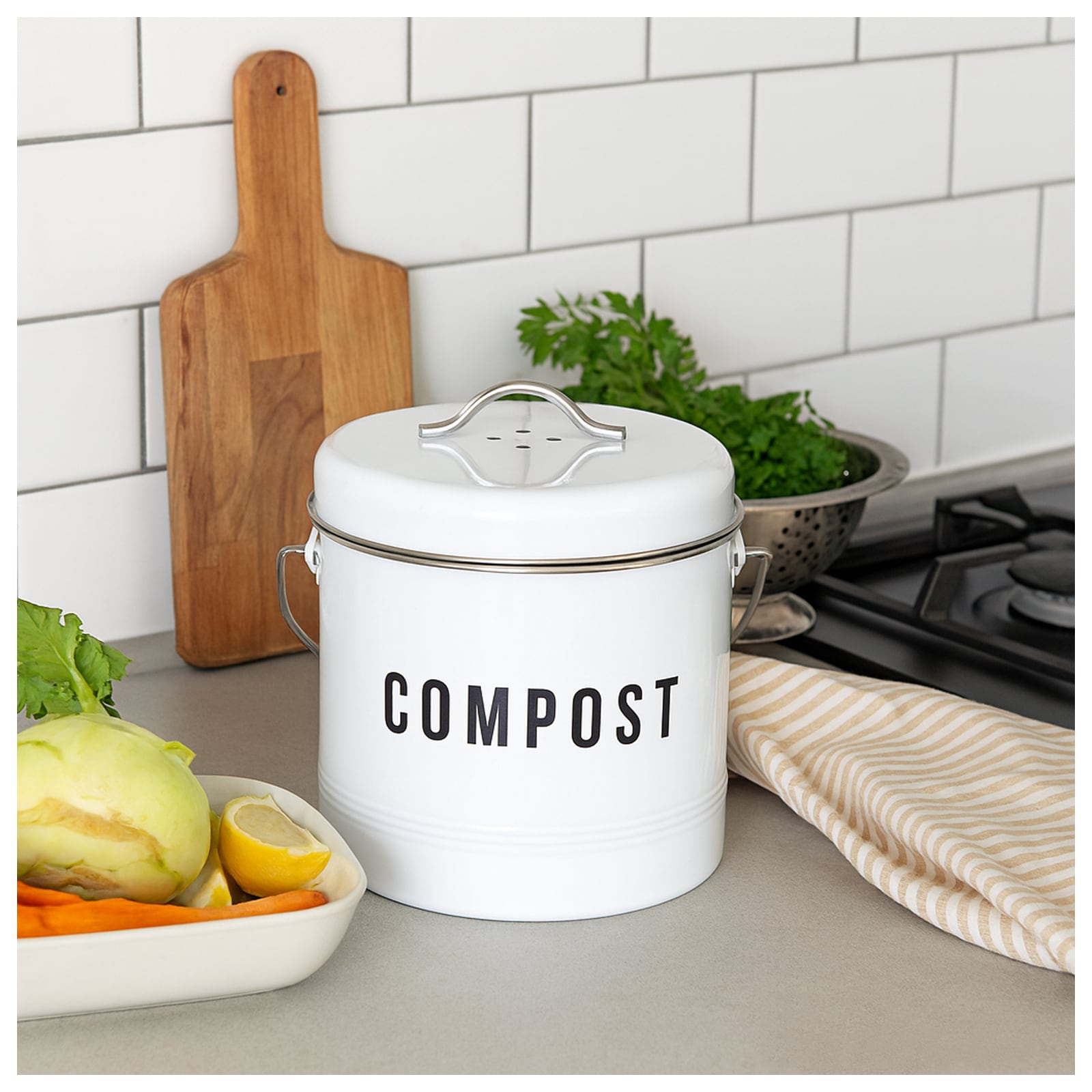 neuetischkultur Biom&uuml;lleimer mit Aktivkohlefilter Landhaus 