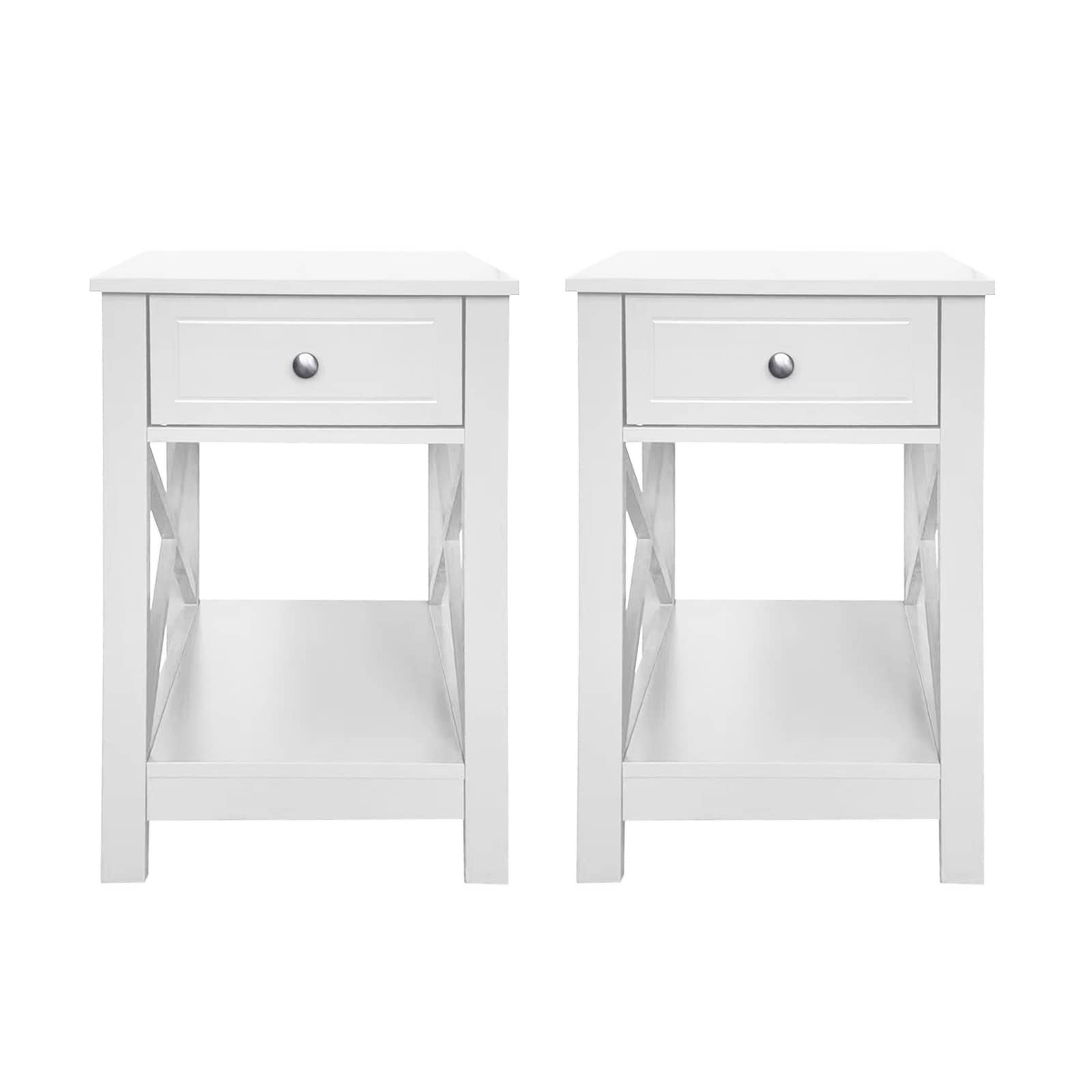 HTI-Living Nachttisch Hayet Wei&szlig; 2er-Set 