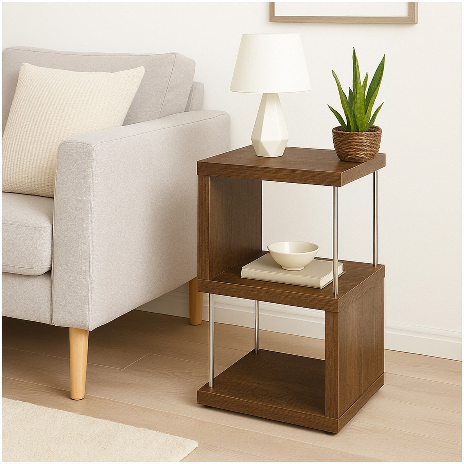 HTI-Living Standregal 2 F&auml;cher Thekla Eiche 