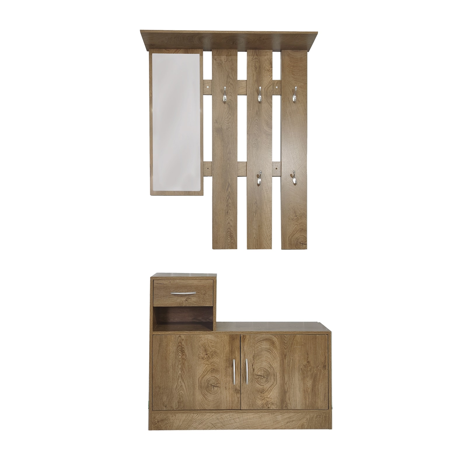 HTI-Living Garderobenpaneel mit Schuhschrank Thekla Eiche 