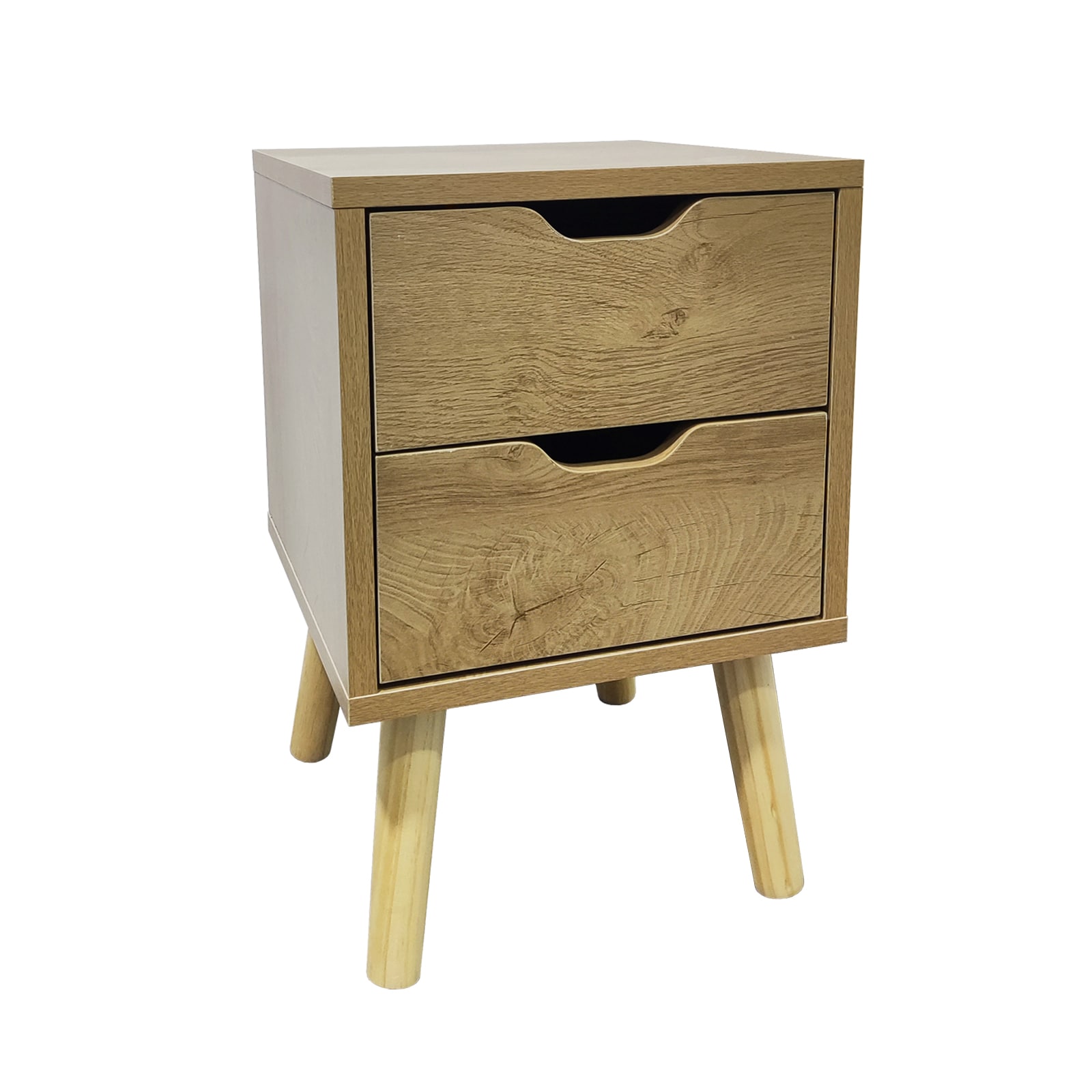 HTI-Living Nachttisch 2 Schubladen Thekla Baumscheibe 
