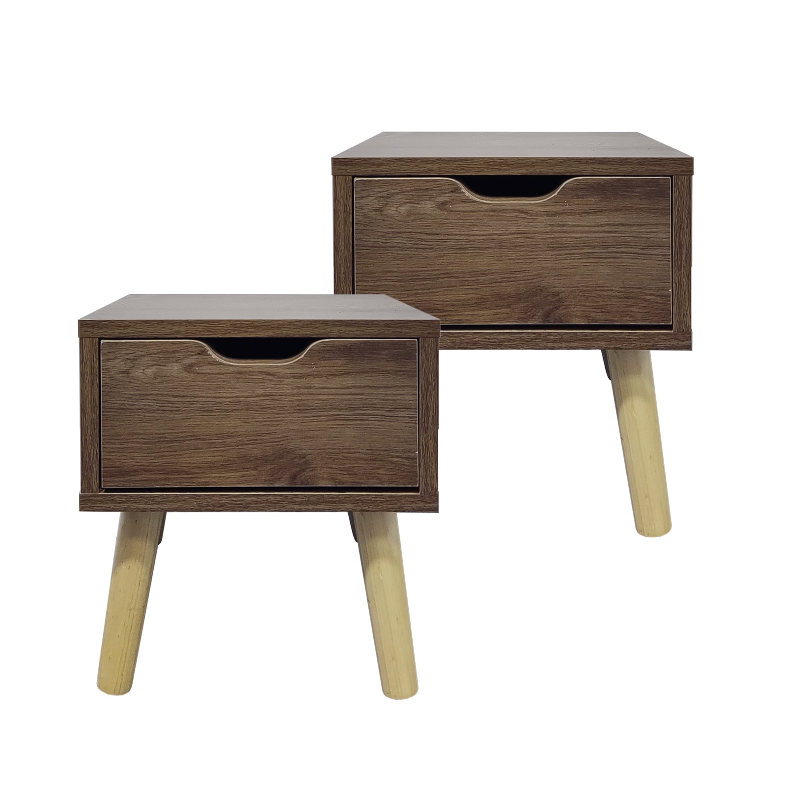 HTI-Living Nachttisch 1 Schublade 2er-Set Thekla Eiche 