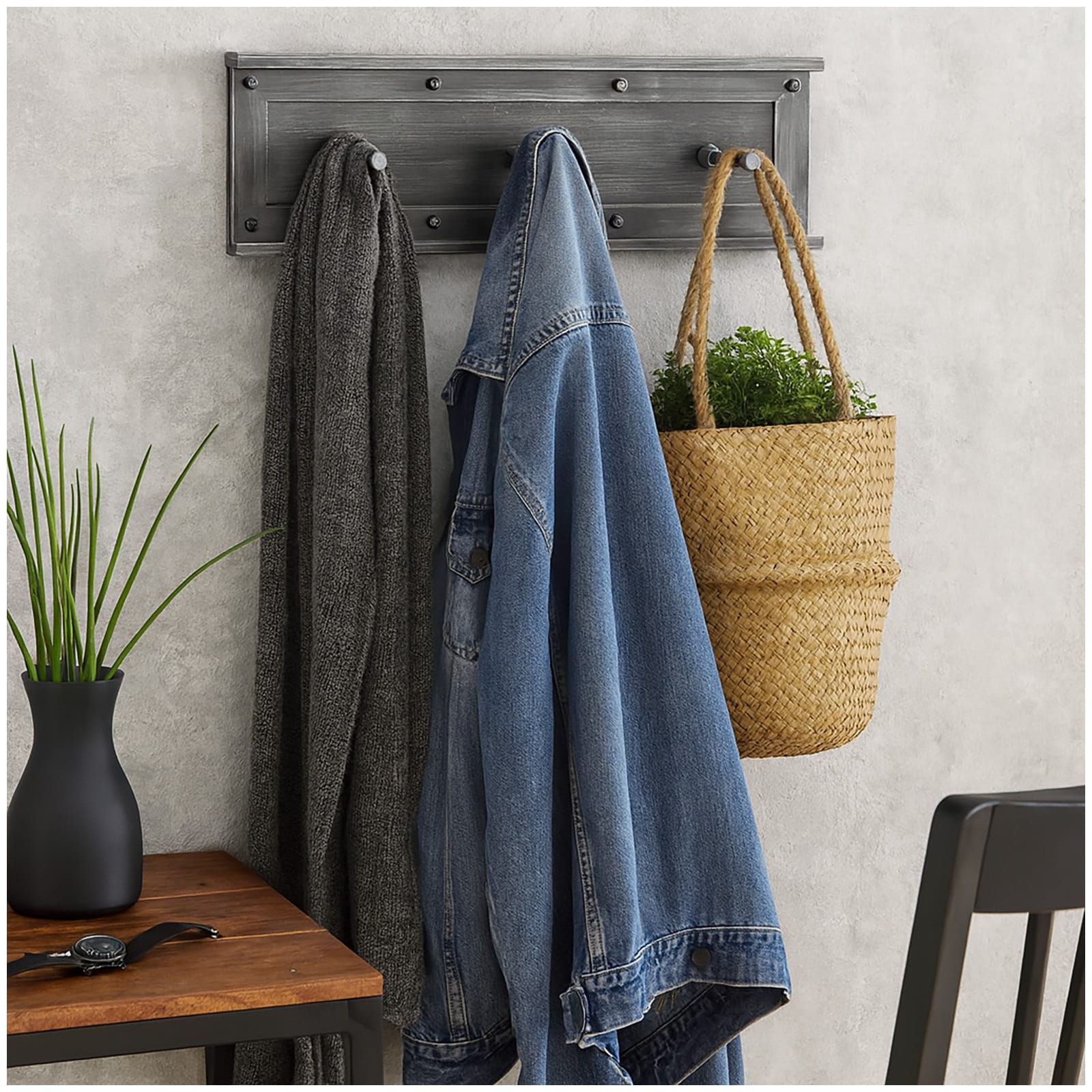 HTI-Living Garderobenleiste Industriestyle Kleiderhaken 