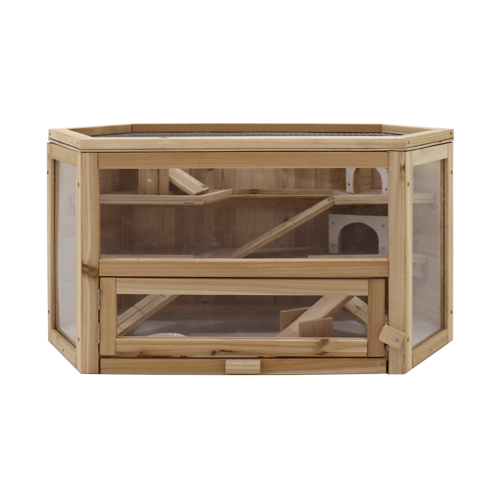 Hamsterkäfig aus Holz und Plexiglas Natur Pur für Ihren kleinen Nager