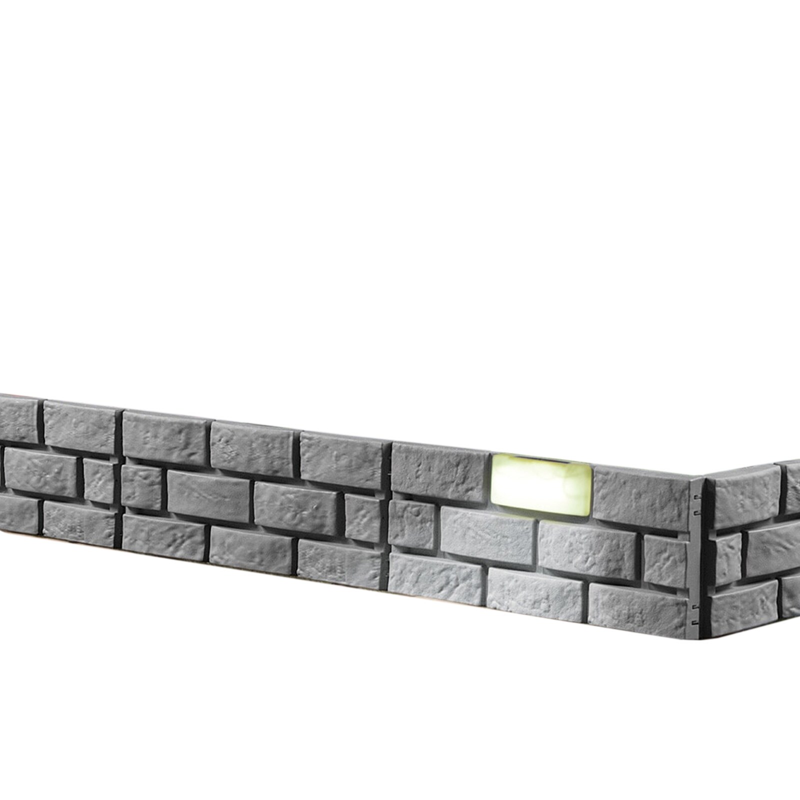 HTI-Living Beeteinfassung L&auml;nge 690 cm Ziegelsteinoptik Grau 