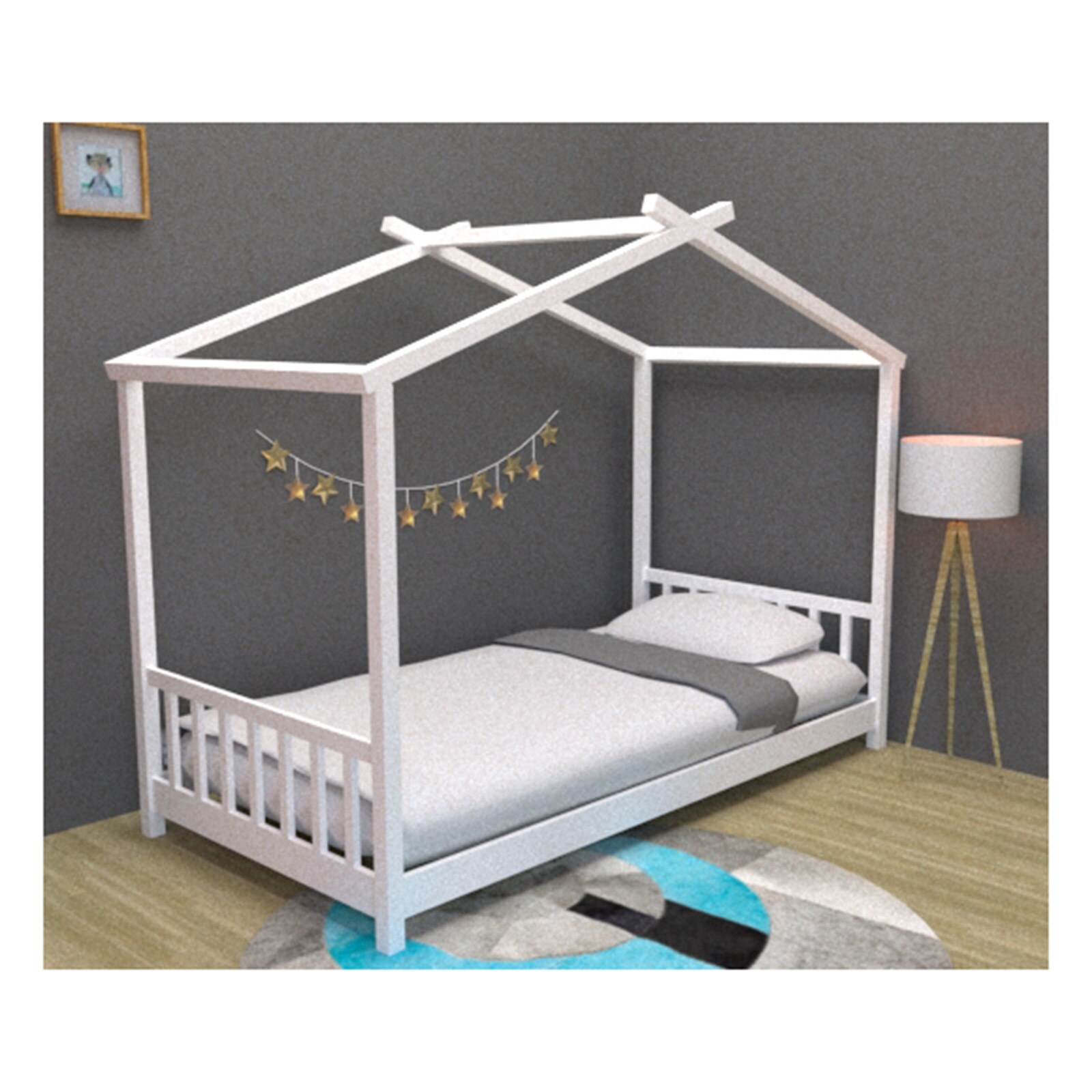 HTI-Living Hausbett Wei&szlig; 90 x 200 cm 