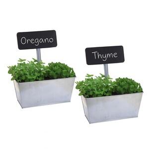 HTI-Living Blumenkasten 2er Set mit Beschriftungsfeld 