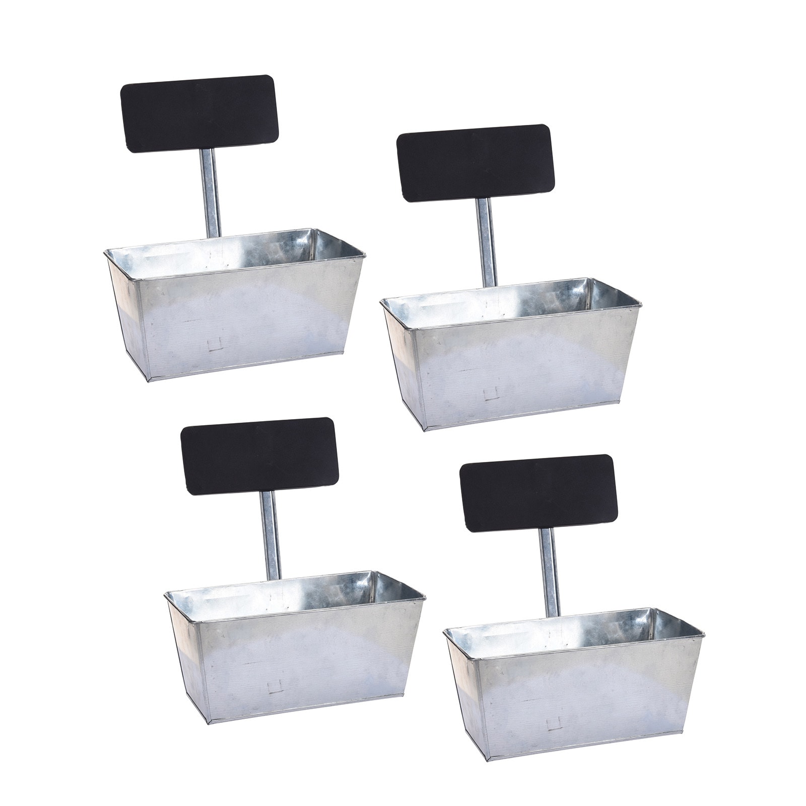 HTI-Living Blumenkasten 4er Set mit Beschriftungsfeld 