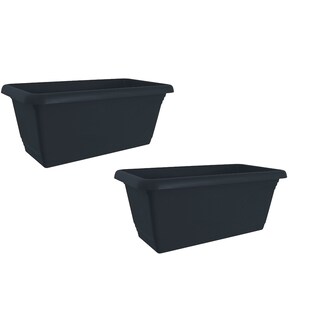 HTI-Living Blumenkasten mit Wasserspeicher 40cm 2er Set Anthrazit 