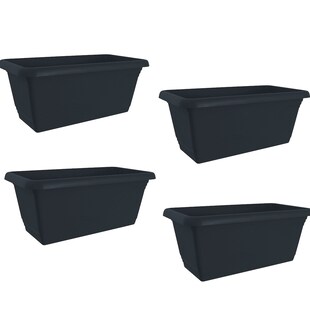 HTI-Living Blumenkasten mit Wasserspeicher 40cm 4er Set Anthrazit 
