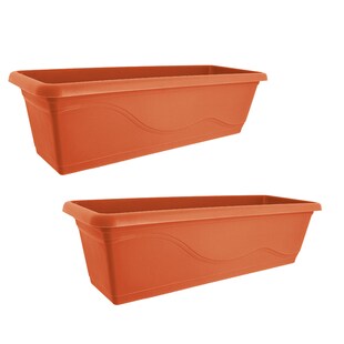 HTI-Living Blumenkasten mit Wasserspeicher 60cm 2er Set Terracotta 