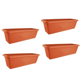HTI-Living Blumenkasten mit Wasserspeicher 60 cm 4er Set Terracotta 