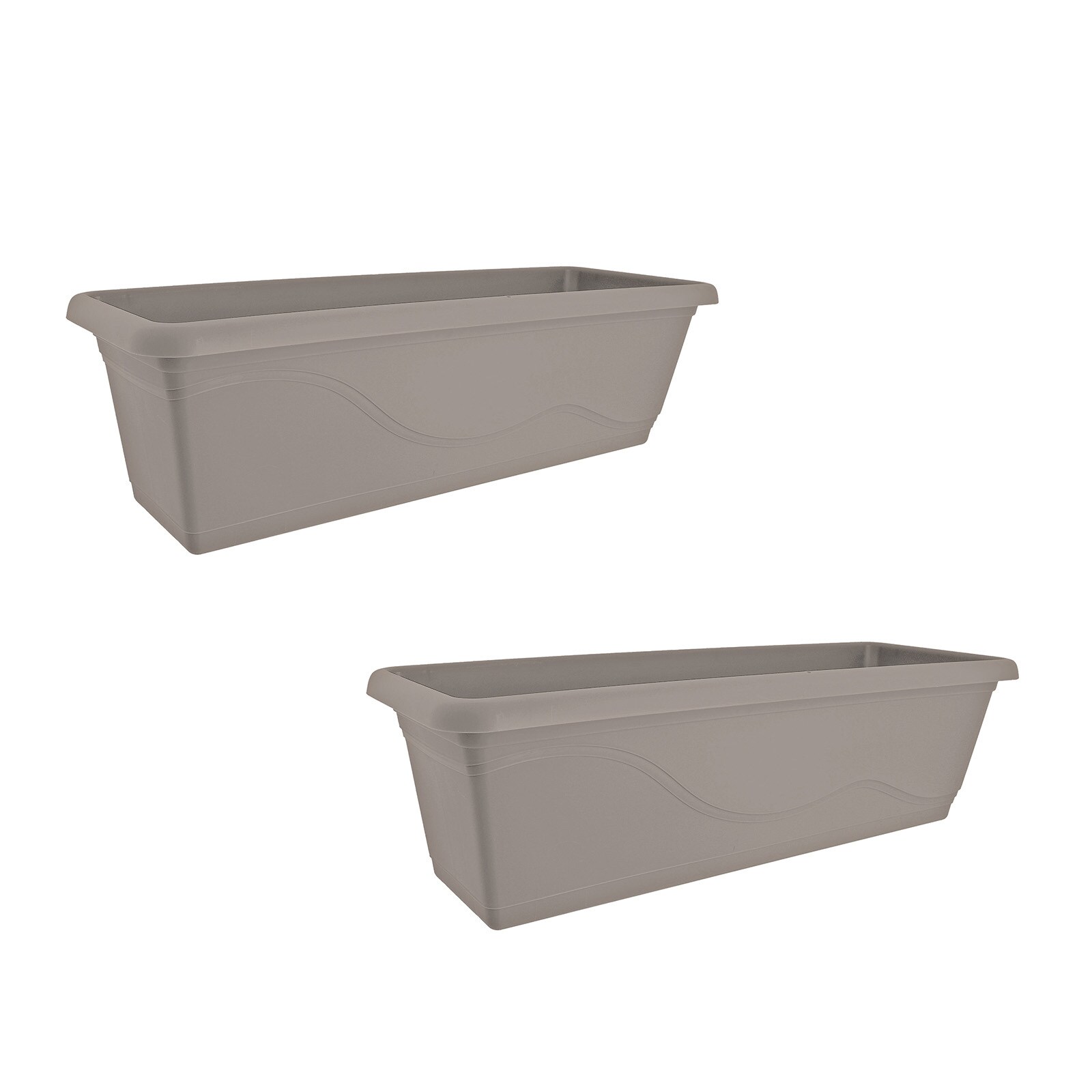 HTI-Living Blumenkasten mit Wasserspeicher 60 cm 2er Set Taupe 