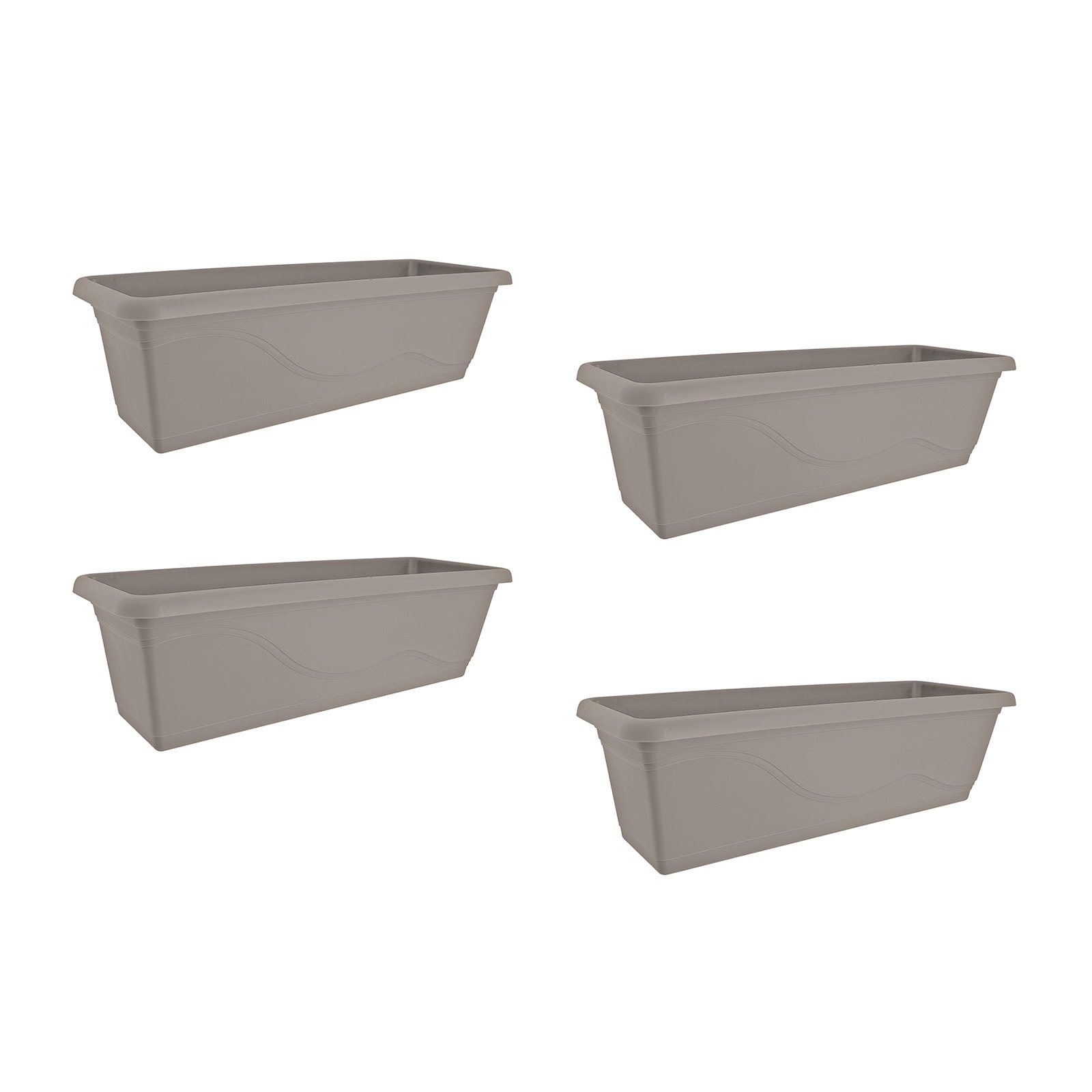 HTI-Living Blumenkasten mit Wasserspeicher 60 cm 4er Set Taupe 