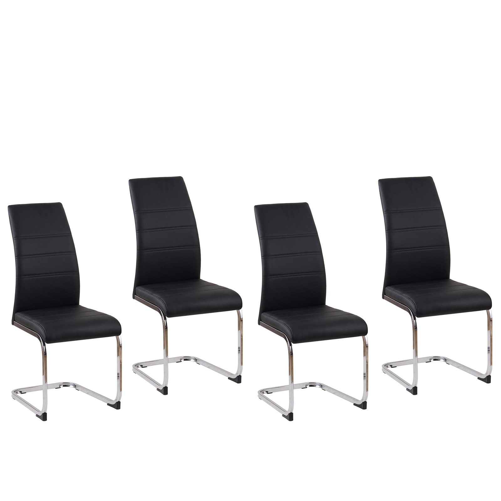 HTI-Living Esszimmerstuhl SallyC Kunstleder 4er-Set Schwarz 