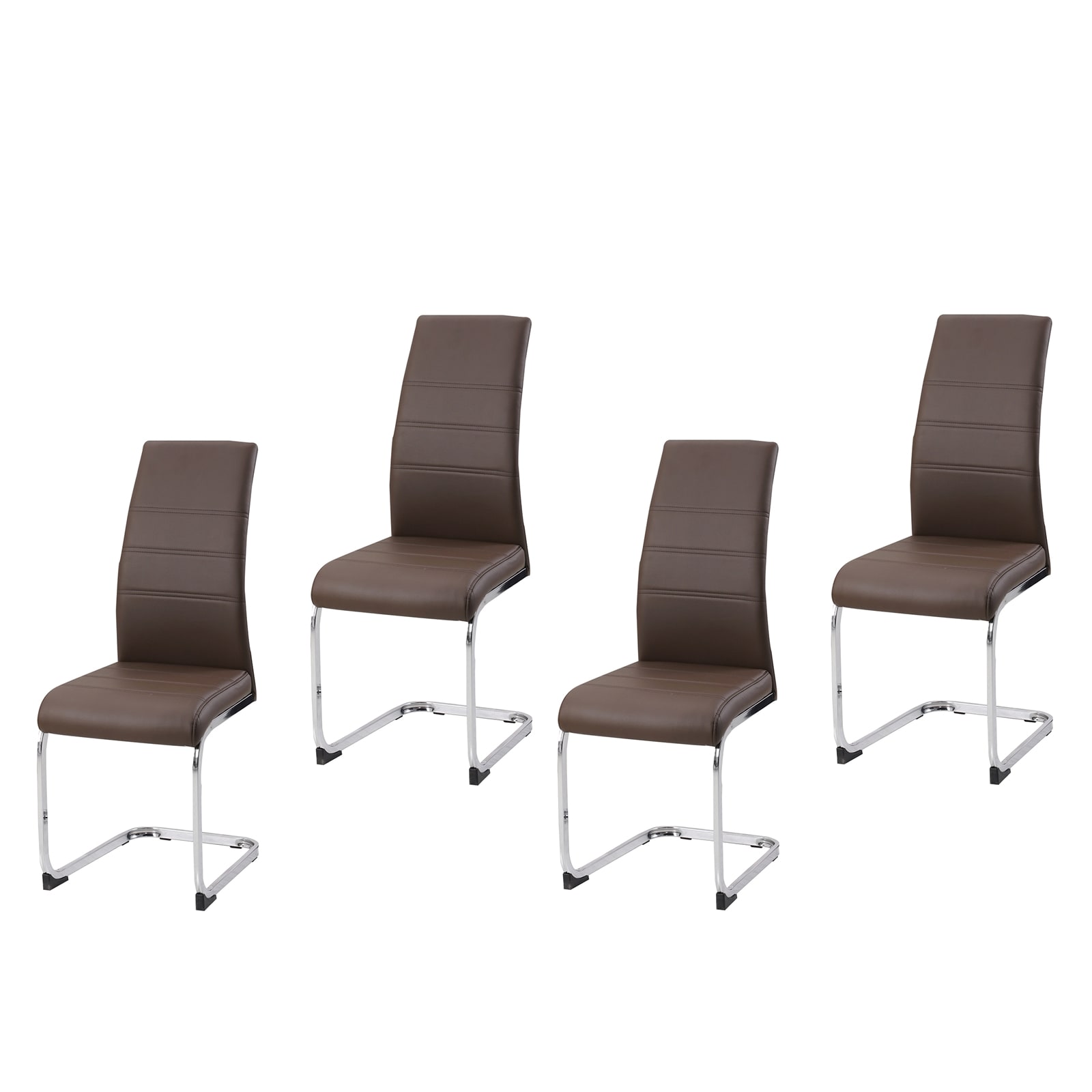 HTI-Living Esszimmerstuhl SallyC Kunstleder 4er-Set Braun 