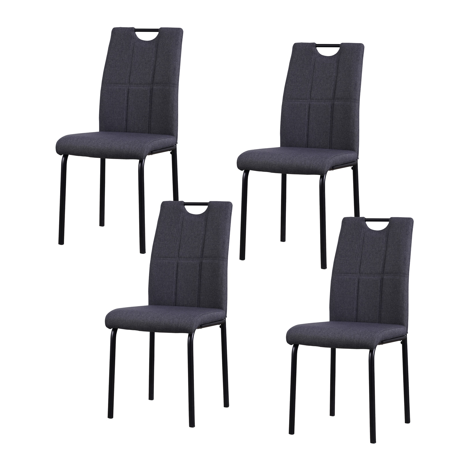 HTI-Living Esszimmerstuhl Denton Webstoff Grau 4er-Set 