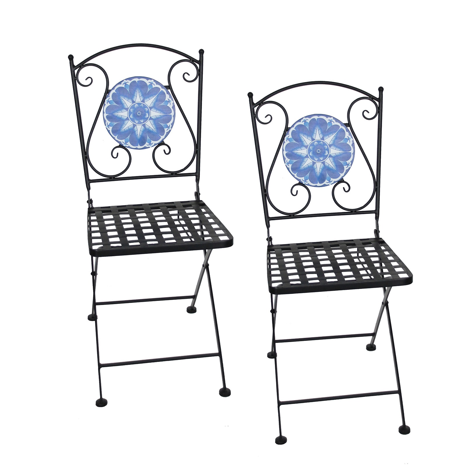 HTI-Living Gartenst&uuml;hle 2 St&uuml;ck Marocco Blau 