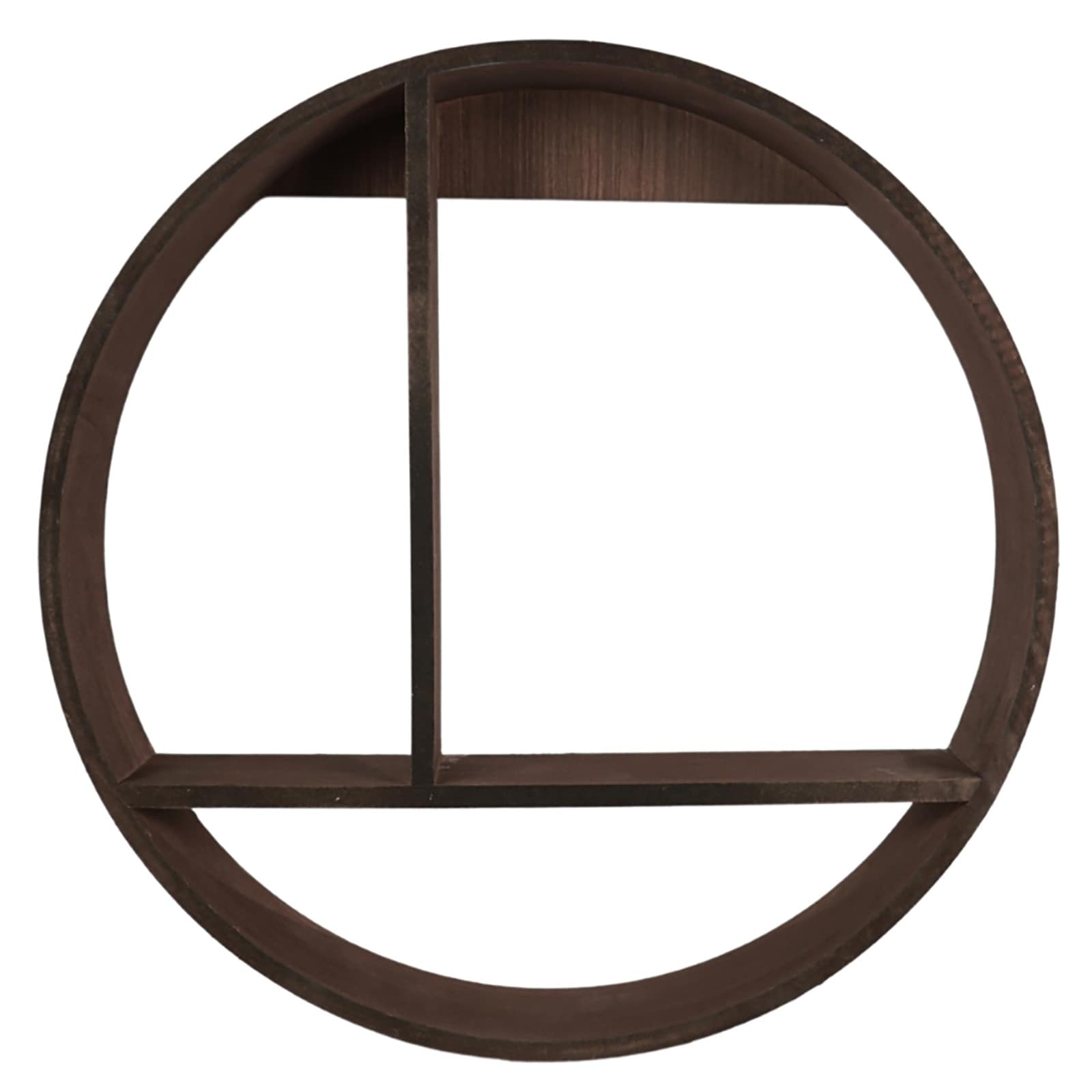 HTI-Living Wandregal &Oslash; 37 cm Holz Dunkelbraun 