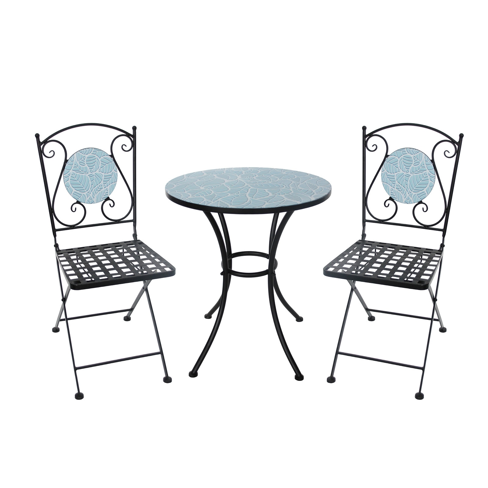 HTI-Living Tisch und 2 St&uuml;hle Celia Bl&auml;tter 