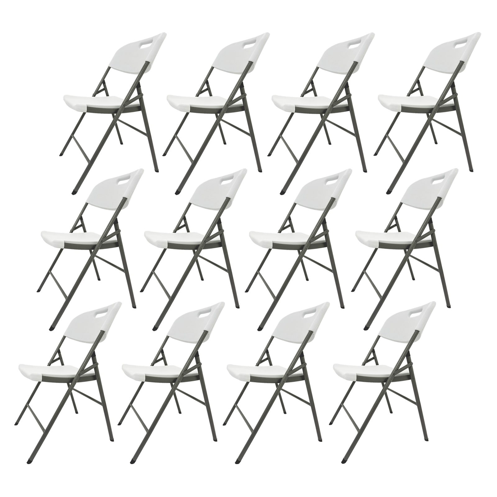 HTI-Living Klappstuhl 12 St&uuml;ck Wei&szlig; 