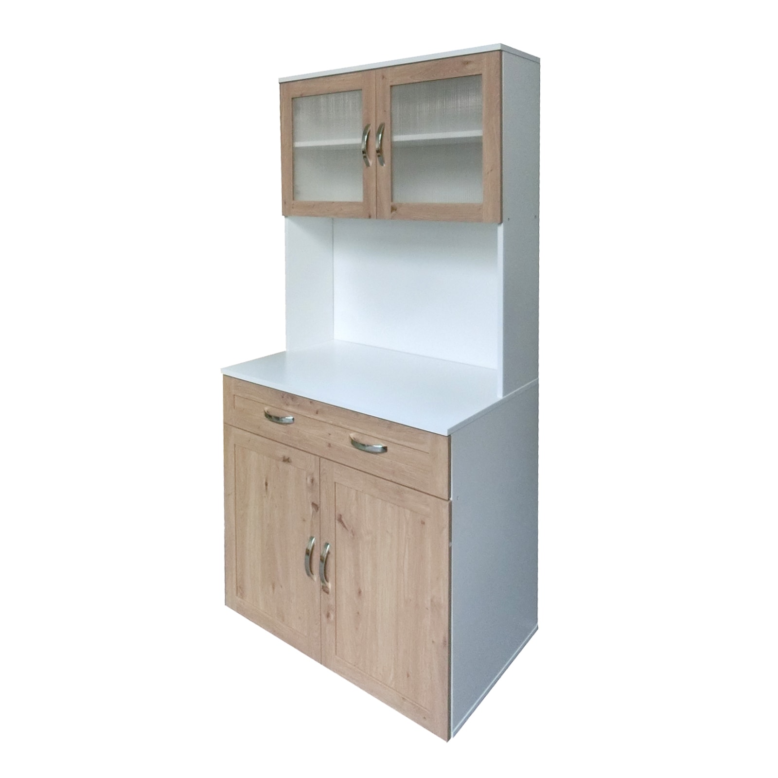 HTI-Living K&uuml;chenbuffet mit Glasteil Wei&szlig; Artisaneiche Blanca 