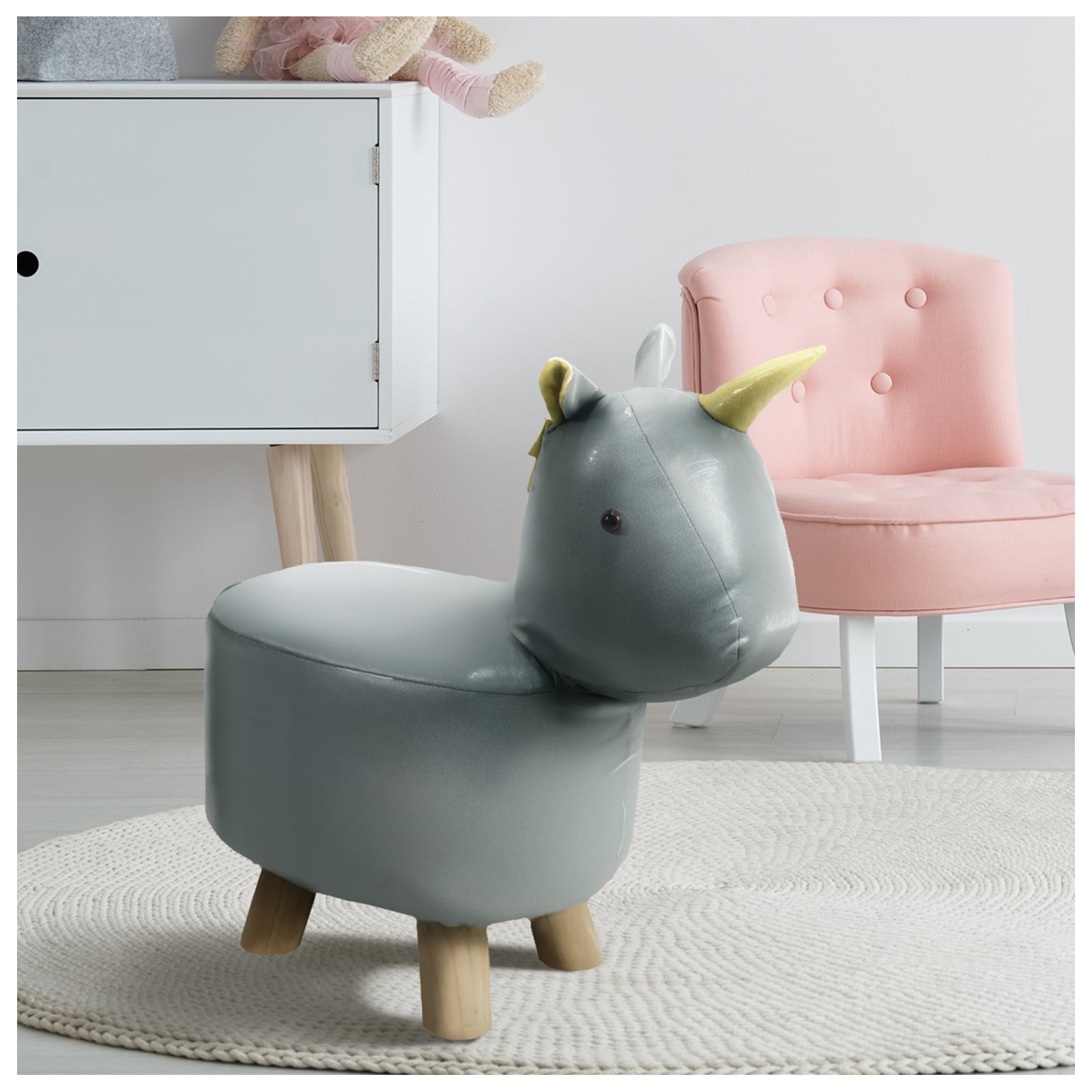HTI-Living Hocker f&uuml;r Kinder Tiermotiv Einhorn 