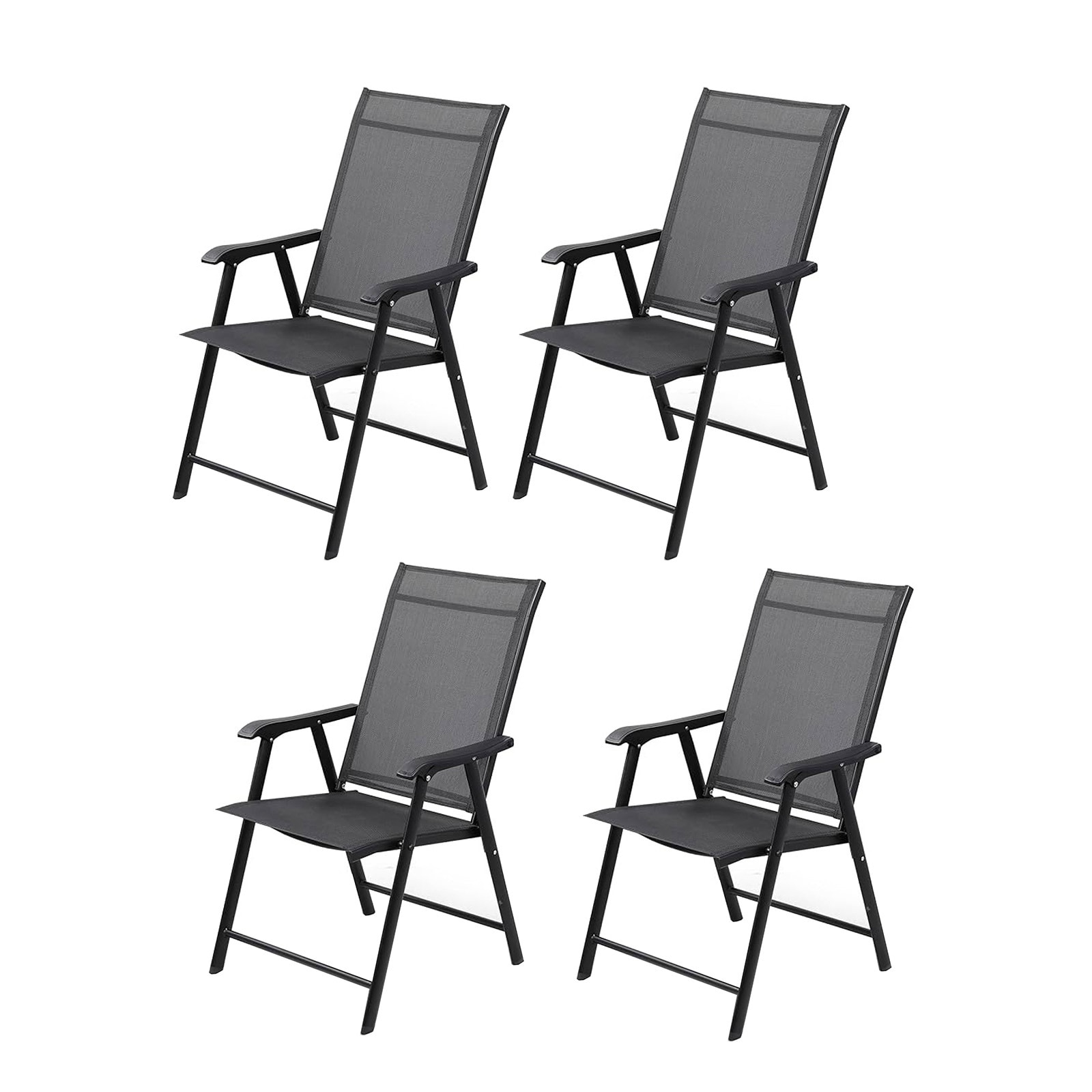 HTI-Living Gartenst&uuml;hle 4 St&uuml;ck Grau 