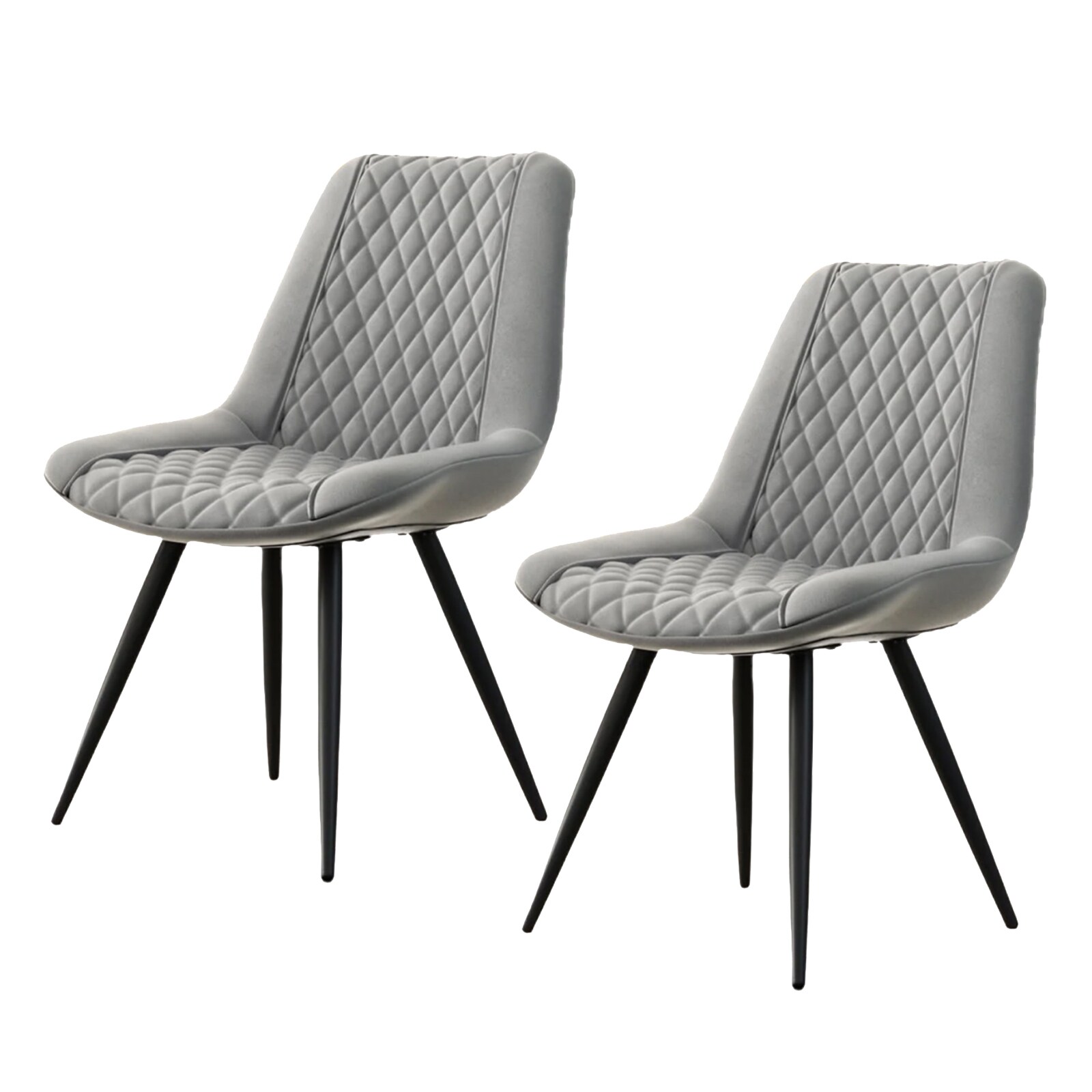 HTI-Living Esszimmerstuhl Astrid 2er-Set Kunstleder Grau 