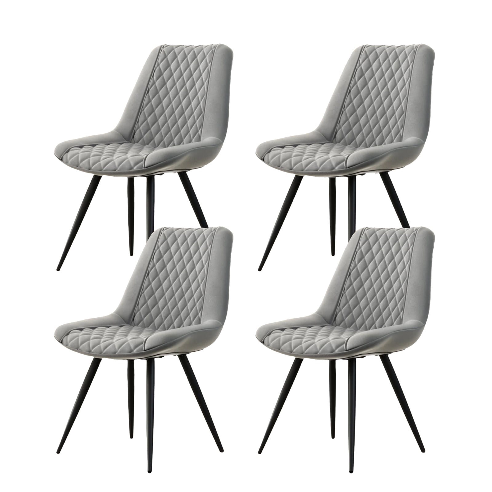 HTI-Living Esszimmerstuhl Astrid 4er-Set Kunstleder Grau 