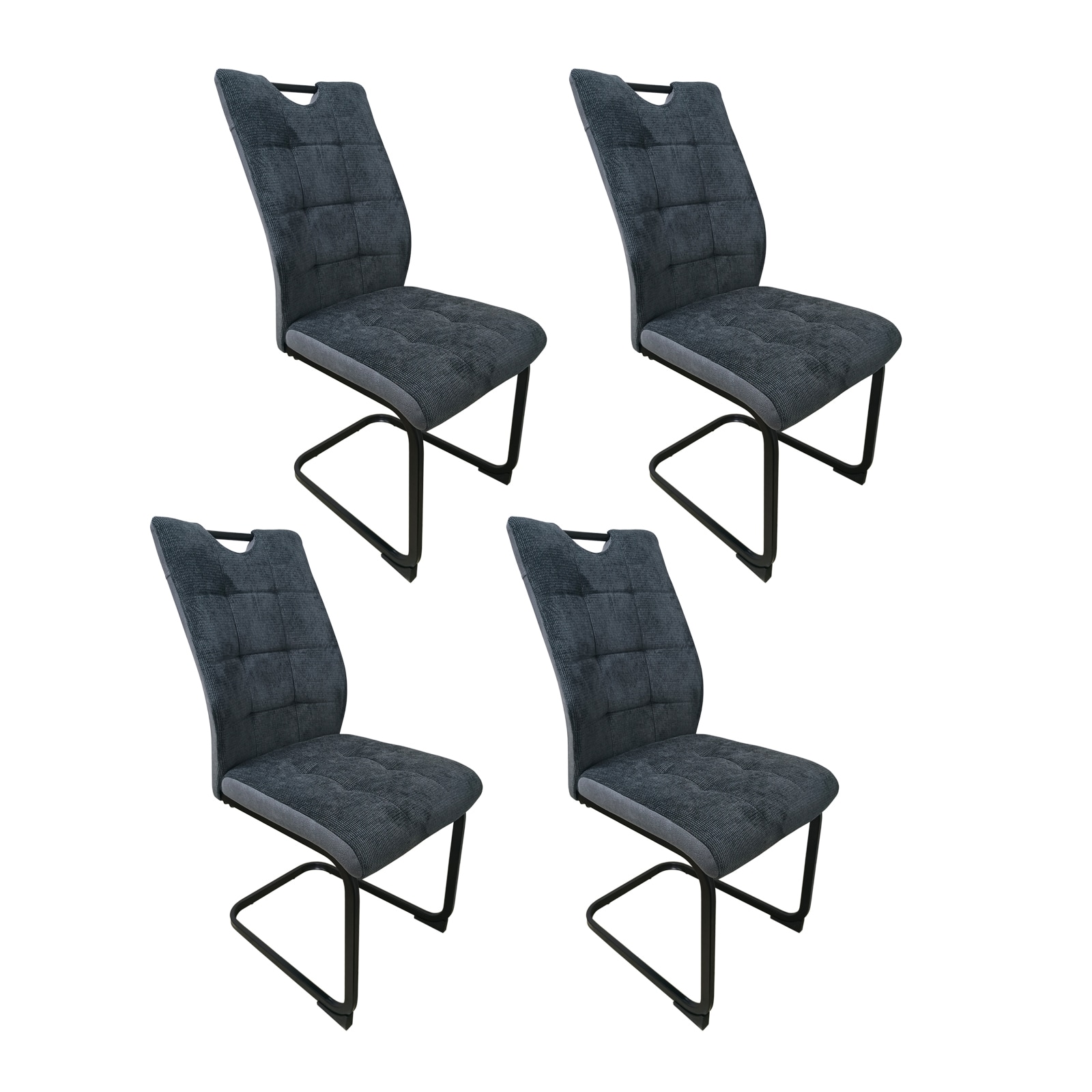 HTI-Living Schwingstuhl Mateo Grau 4er-Set 