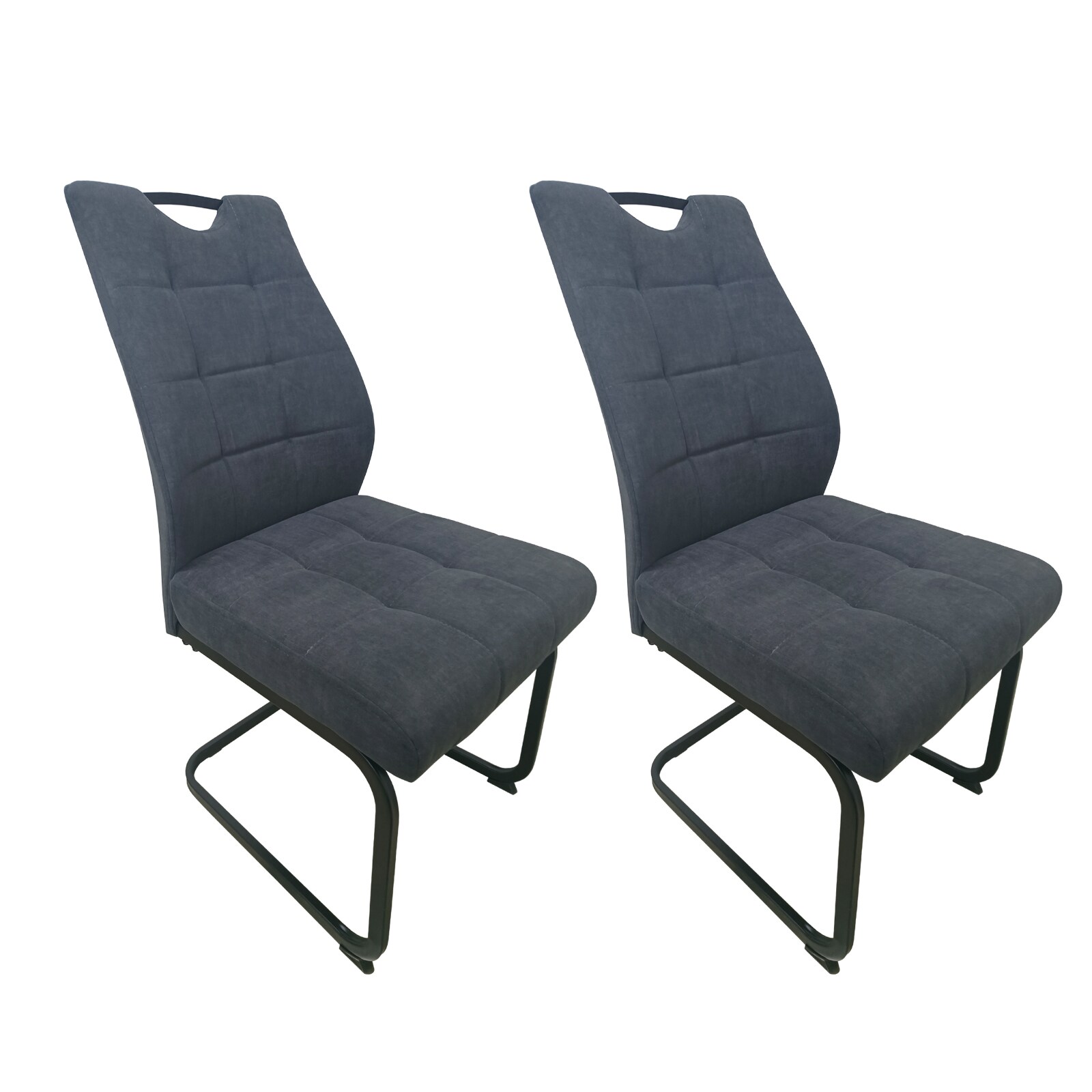HTI-Living Schwingstuhl Marek Velvet Dunkelgrau 2er-Set 