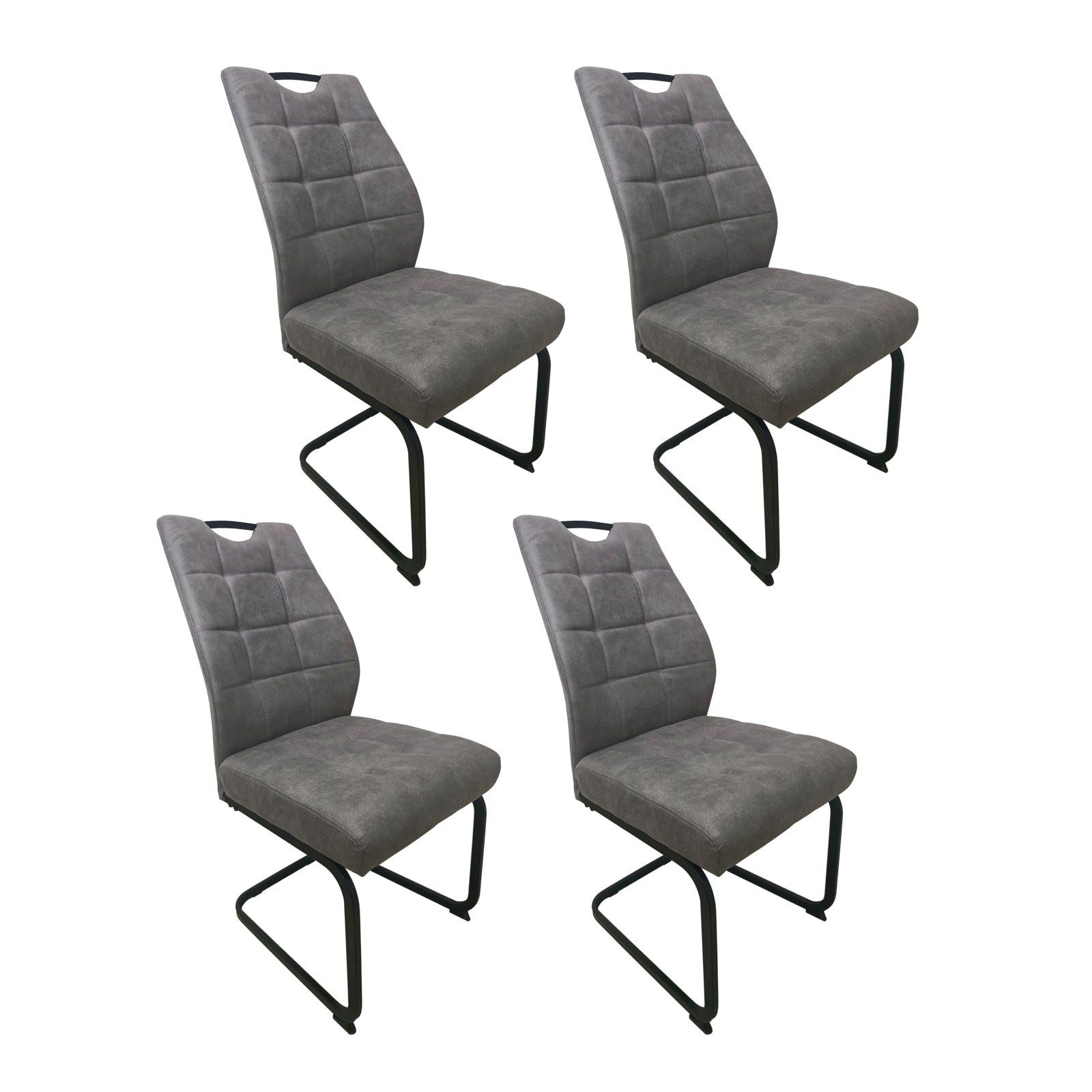 HTI-Living Schwingstuhl Marek Hellbraun 4er-Set 