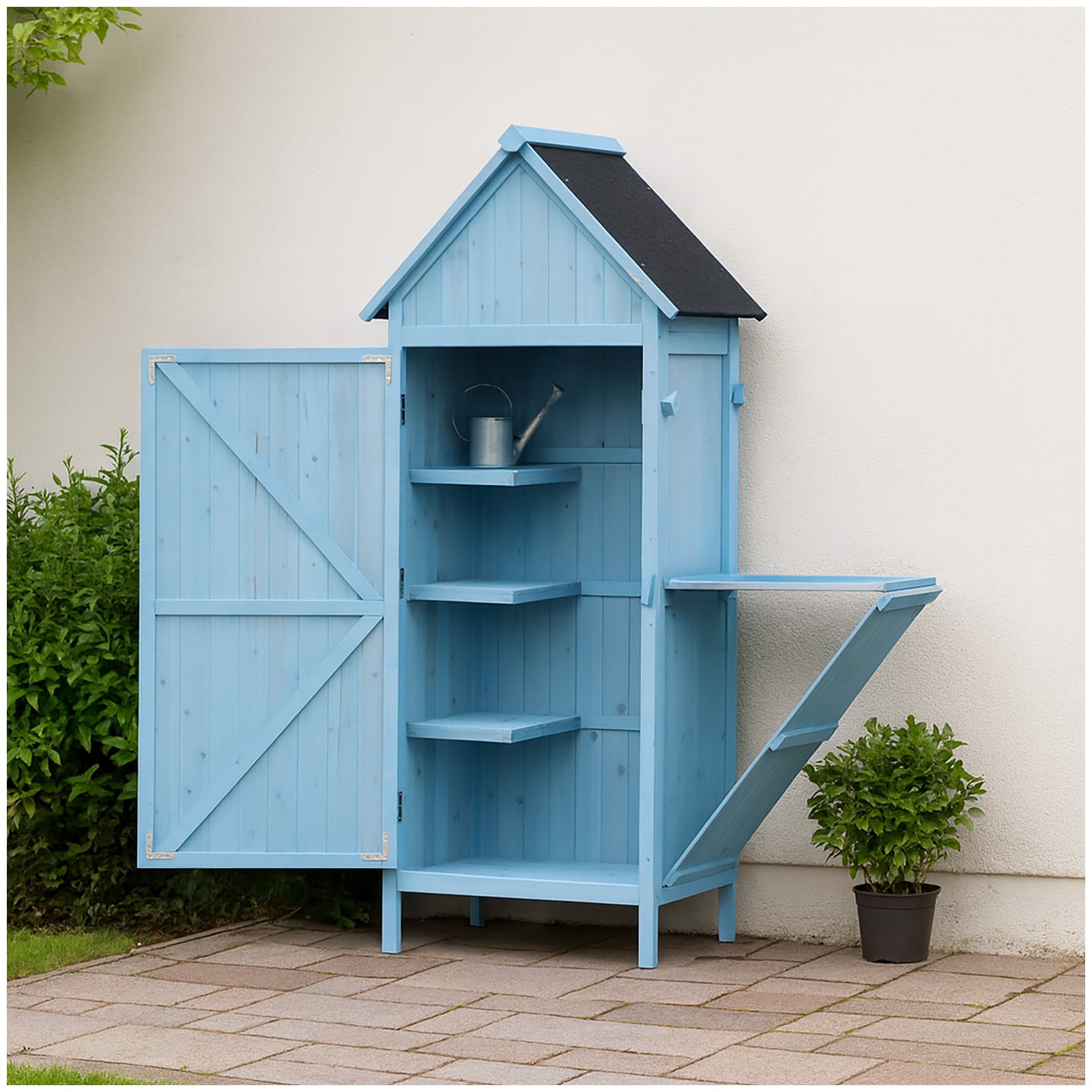 HTI-Living Praktischer Gartenschrank mit Ablage Stauraum f&uuml;r alle Gartenger&auml;te 