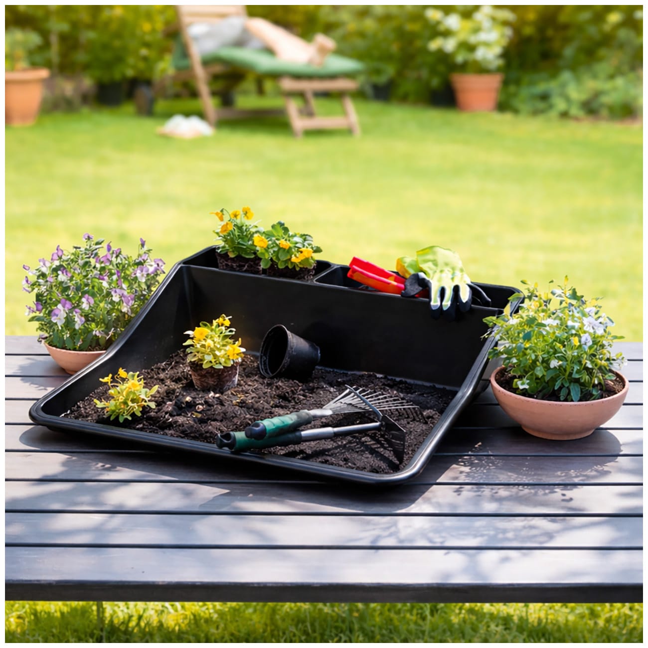 HTI-Living Pflanzwanne Nessa Kunststoff Umtopfwanne Pflanzunterlage f&uuml;r Pflanztisch 