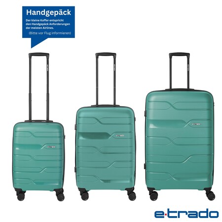 e-Trado Reisekoffer Kofferset 3 tlg aus PP mit 4 Rollen bei