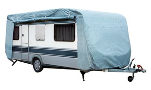 GreenYard Abdeckplane für Wohnwagen oder Wohnmobile Größe L 610 x 250 x 220 cm 