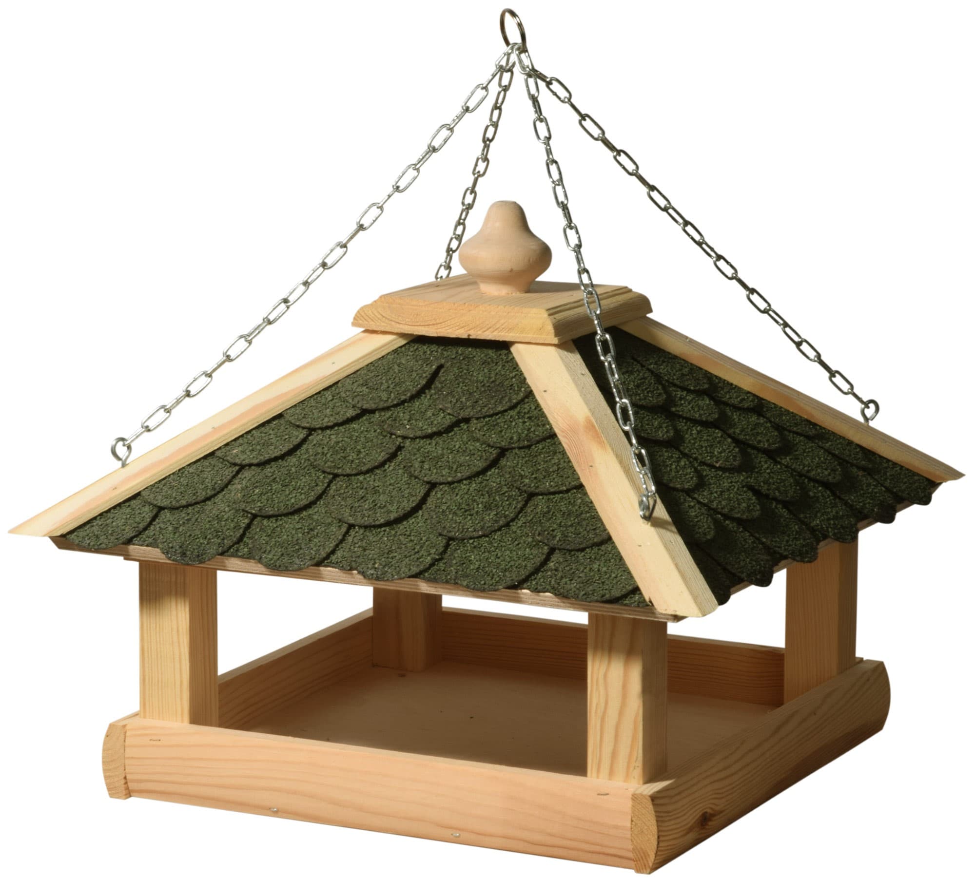 dobar Vogelhaus zum Aufh&auml;ngen, mit gr&uuml;nem Bitumendach 